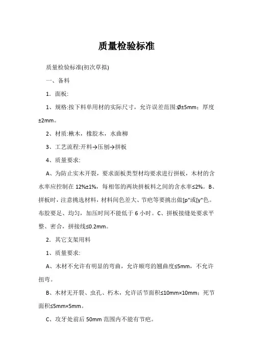 质量检验标准