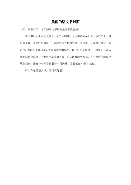 美丽的语文书封面_小学三年级作文250字