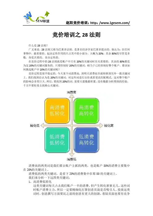 竞价培训之28原则