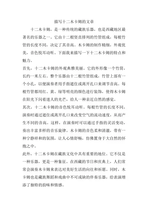 描写十二木卡姆的文章