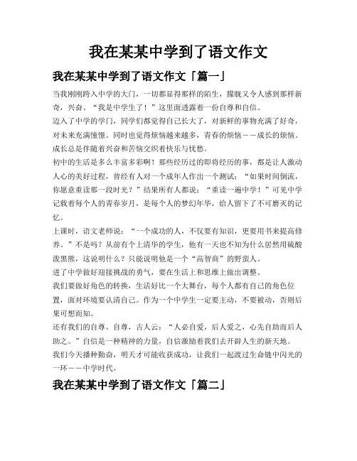 我在某某中学到了语文作文
