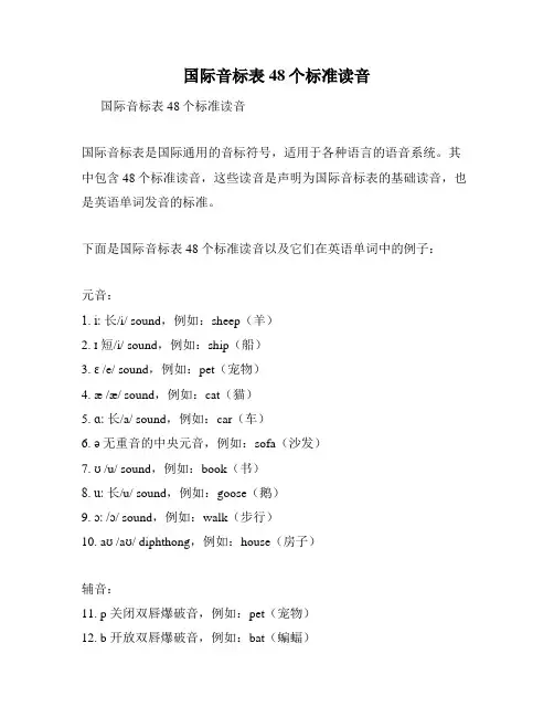 国际音标表48个标准读音