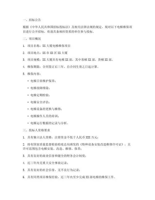 电梯维保招标文件_改