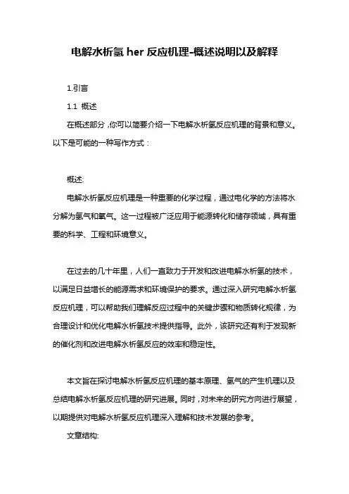 电解水析氢her反应机理-概述说明以及解释