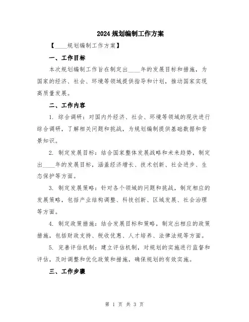 2024规划编制工作方案