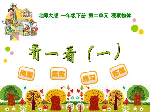 最新北师大版一年级数学下册《看一看(一)》教学课件ppt