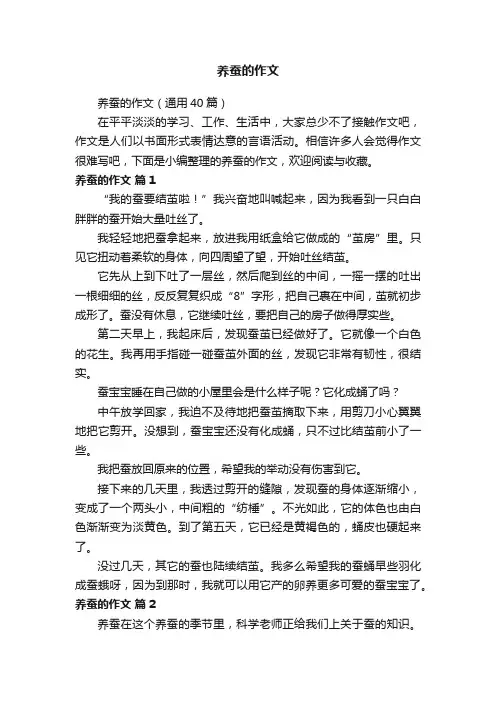 养蚕的作文