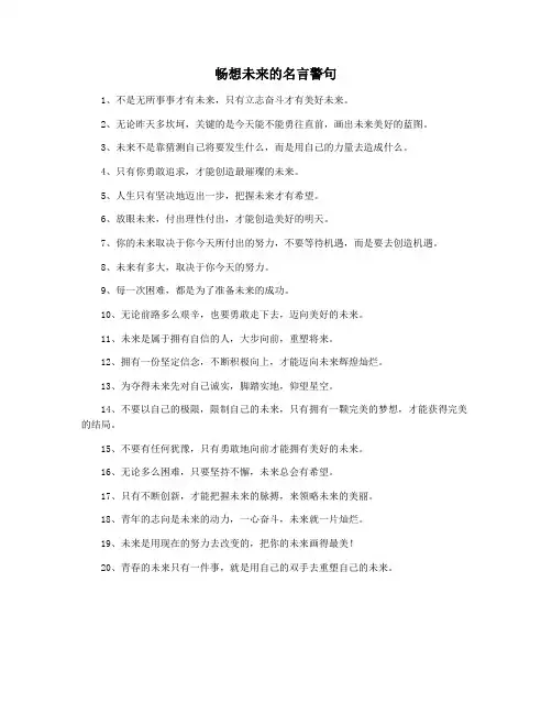 畅想未来的名言警句