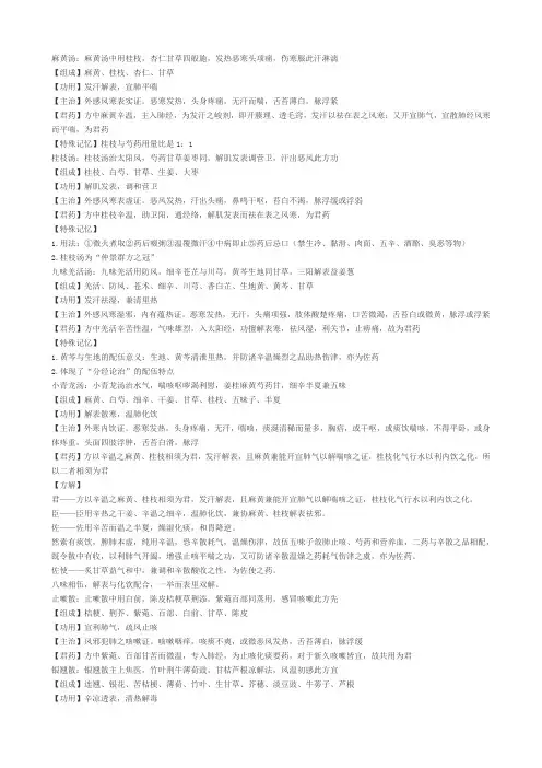 方剂之【解表剂】