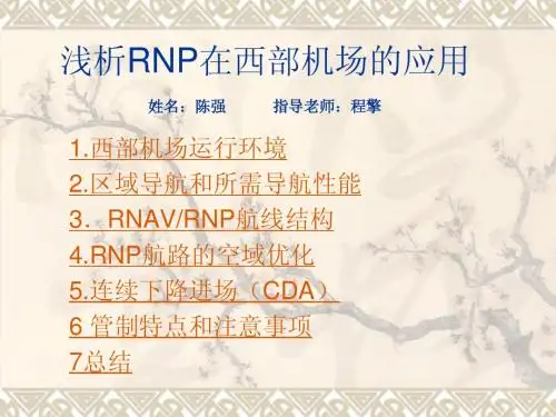 浅析RNAV-RNP在西部机场的应用