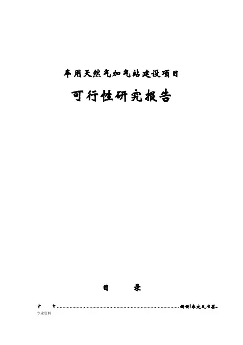 车用天然气加气站建设项目可行性研究报告