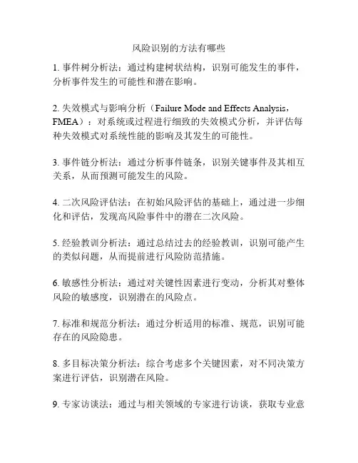 风险识别的方法有哪些