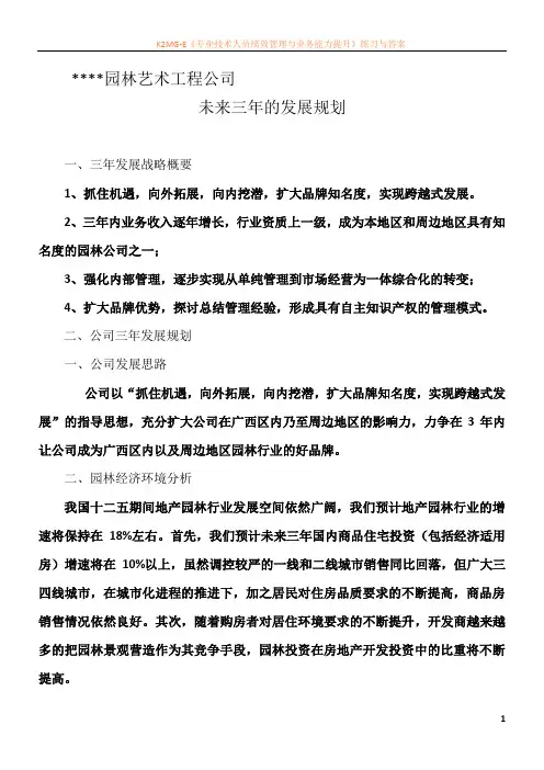 公司三年发展规划