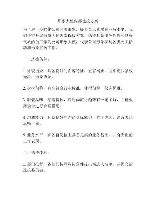 形象大使内部选拔方案