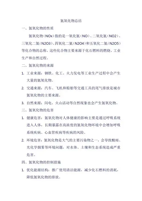 氮氧化物总结
