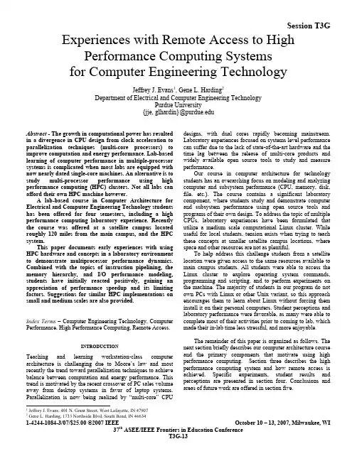 Experiences with Remote Access to High