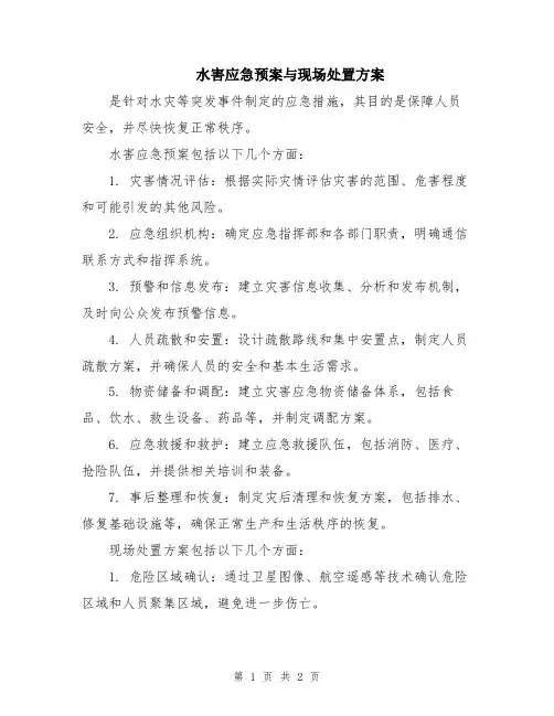 水害应急预案与现场处置方案