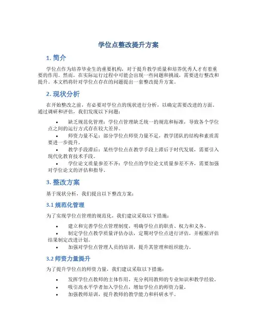 学位点整改提升方案