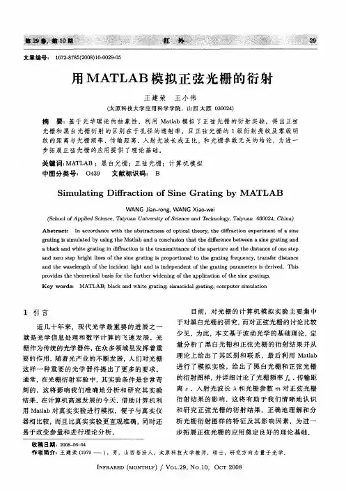 用MATLAB模拟正弦光栅的衍射