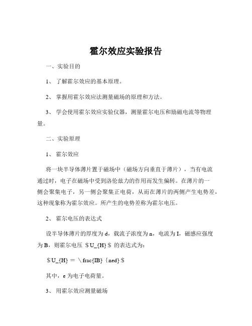 霍尔效应实验报告