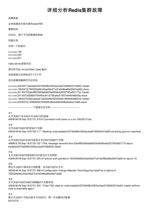 详细分析Redis集群故障