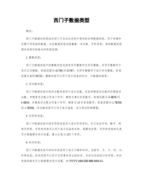 西门子数据类型