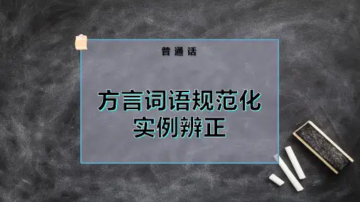 方言词语规范化实例辨正