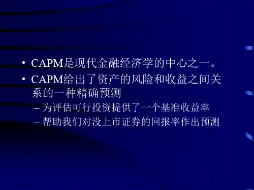 资本资产定价(CAPM)理论PPT精品文档83页