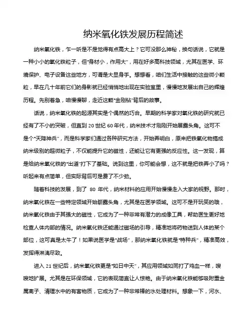 纳米氧化铁发展历程简述