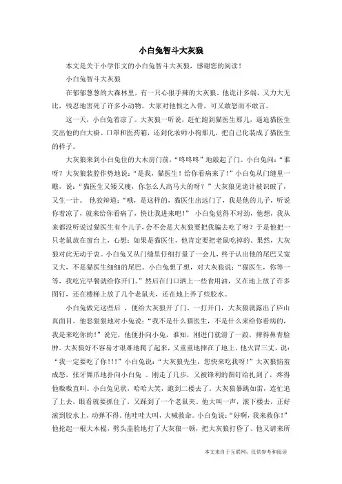 小白兔智斗大灰狼_小学作文_2