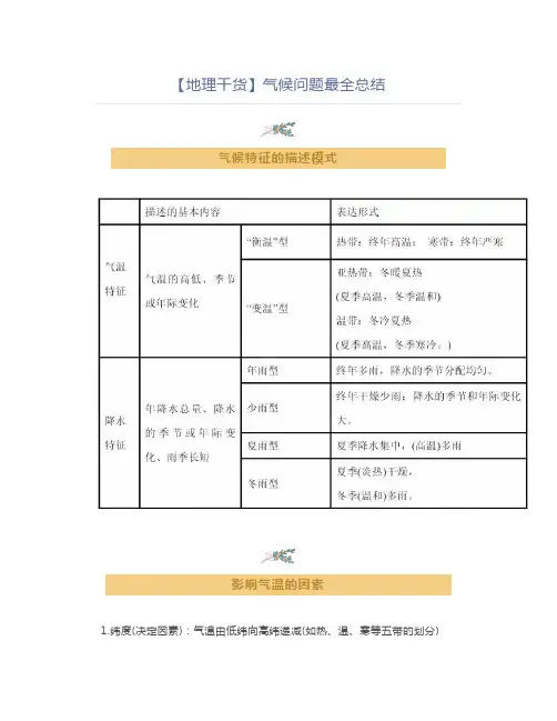 气候问题最全总结