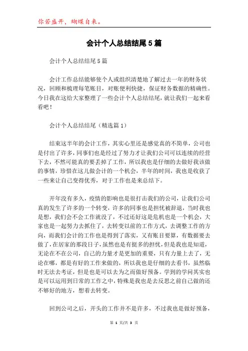 会计个人总结结尾5篇