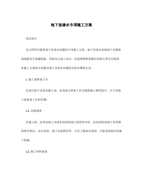 地下室渗水专项施工方案