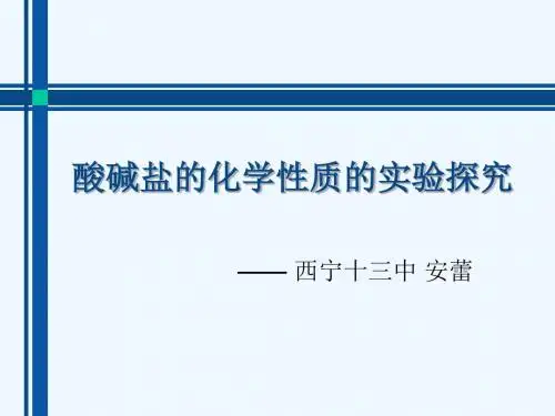 化学人教版九年级下册酸碱盐化学性质的实验探究