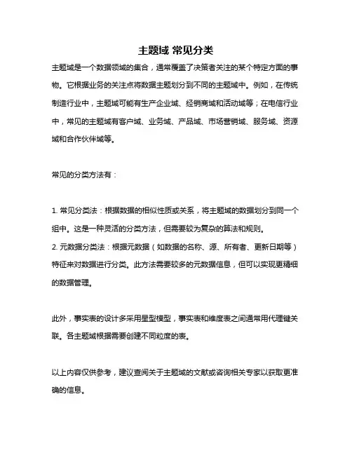 主题域 常见分类