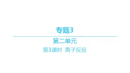 苏教版高中化学必修第一册精品课件 分层作业本 专题3-第二单元-第3课时 离子反应