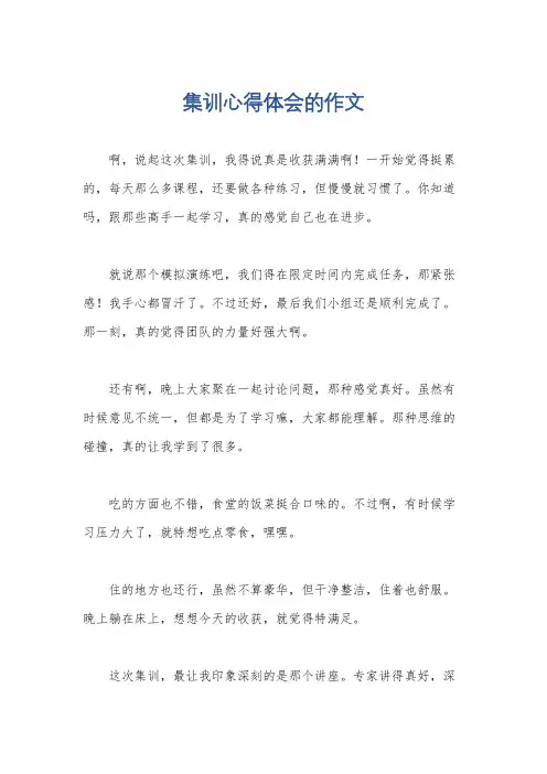 集训心得体会的作文