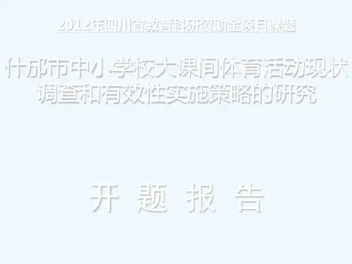 大课间体育活动课题开题报告