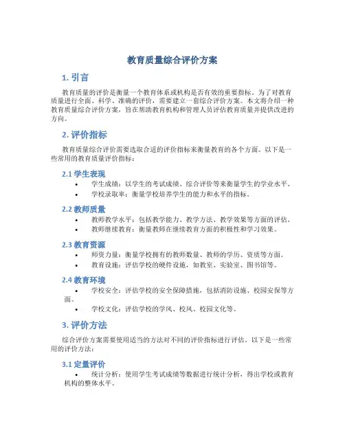 教育质量综合评价方案