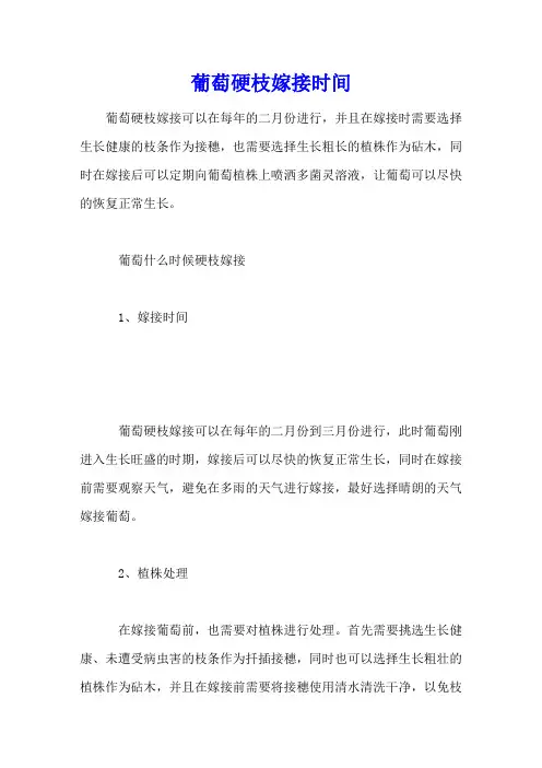 葡萄硬枝嫁接时间