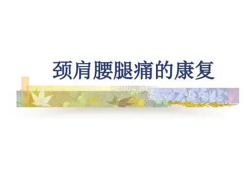 颈肩腰腿痛的康复
