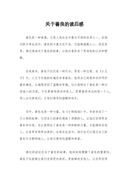 关于善良的读后感