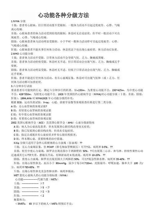 心功能分级