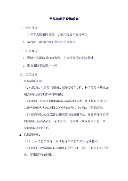 常见的消防设施教案