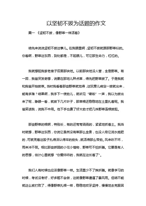 以坚韧不拔为话题的作文