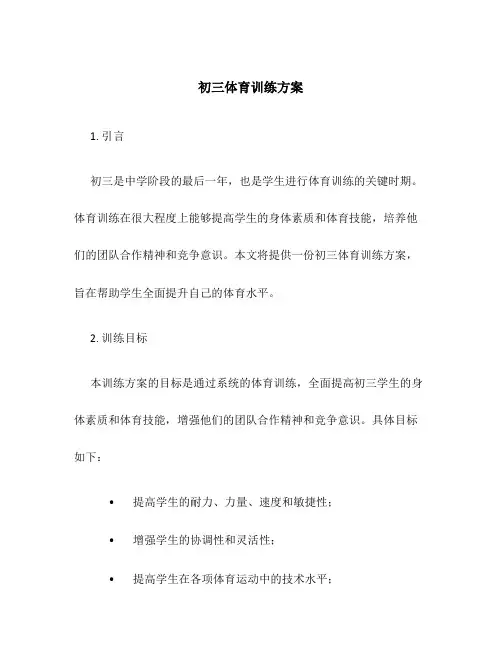 初三体育训练方案