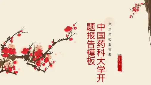 中国药科大学开题报告模板