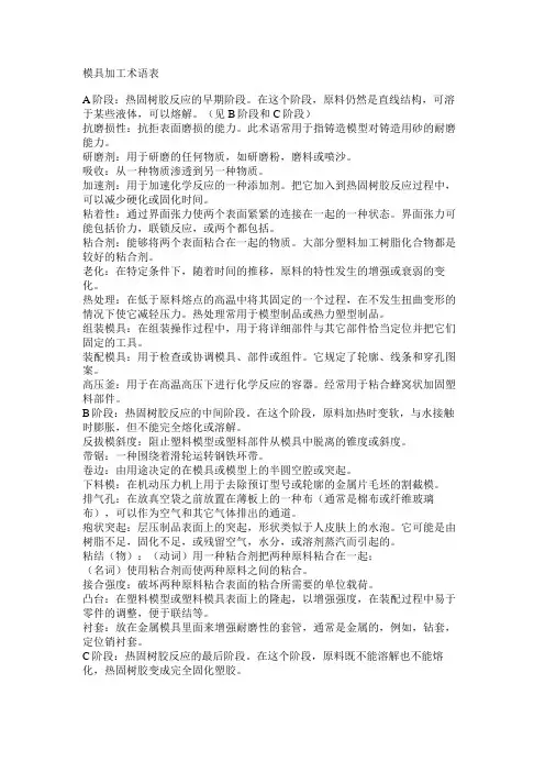 模具加工术语表