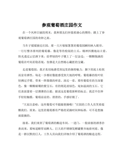参观葡萄酒庄园作文