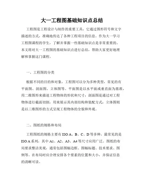 大一工程图基础知识点总结